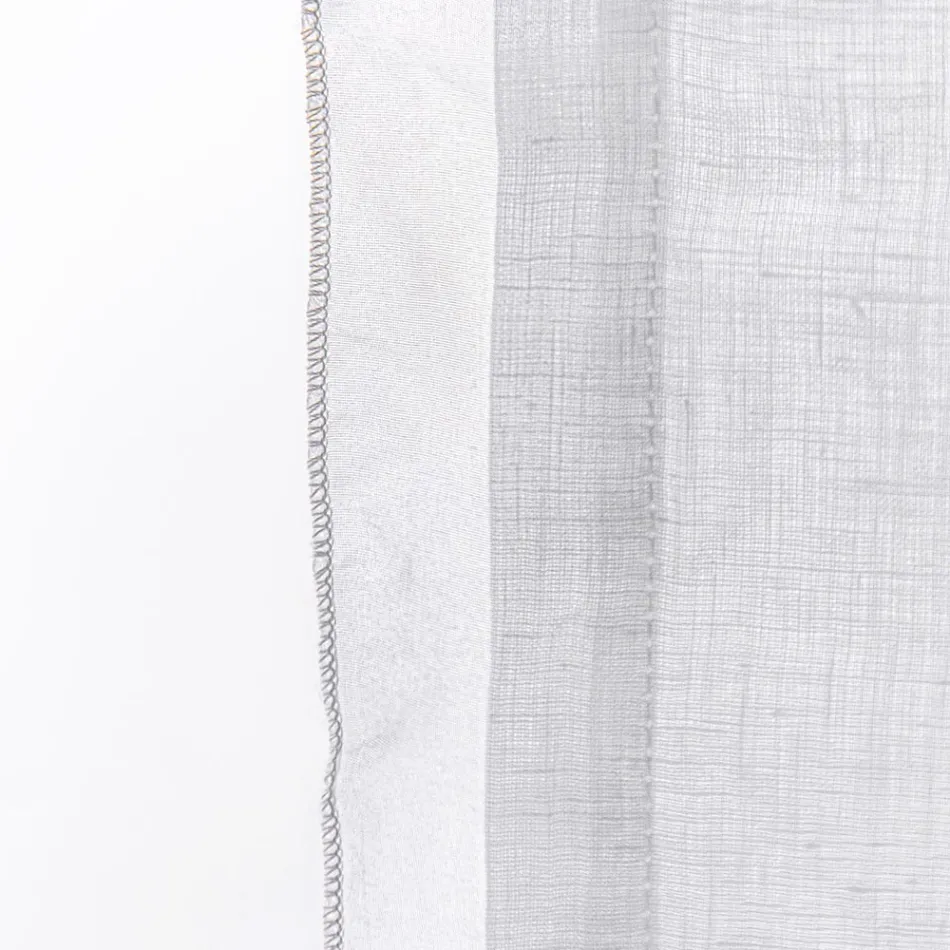 Glazen gordijn met linnen gaas en witte organza Elegant design - Tapioca Viadurini