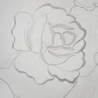 Wit gordijn van linnengaas en organza met elegant rozenborduurwerk - Mariarosa Viadurini