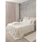 Licht linnen gordijn met organza en gotisch borduurwerk in het luxe centrum - Marinella Viadurini