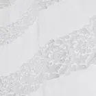 Wit linnen gordijn met organza en shabby design borduurwerk gemaakt in Italië - Marpessa Viadurini