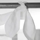 Gordijn van wit linnen en organza met elegant Italiaans designborduurwerk - Oceanomare Viadurini