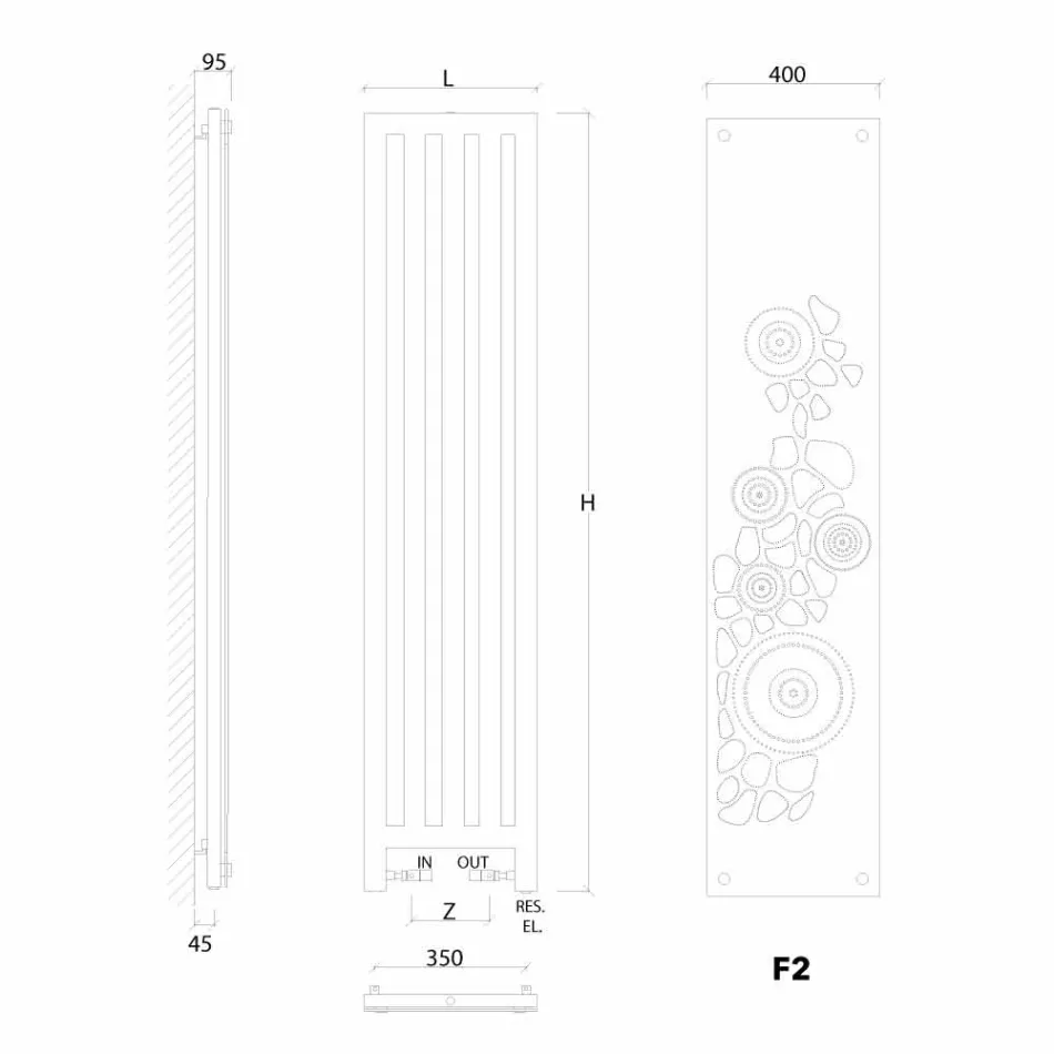 Termoarredo elektrische bad gemaakt in Italië door nieuwe jurk Scirocco H Viadurini