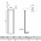 Design verticale badkamerradiator in staal met spiegel van 587 W - Picchio Viadurini