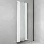 Design verticale badkamerradiator in staal met spiegel van 587 W - Picchio Viadurini