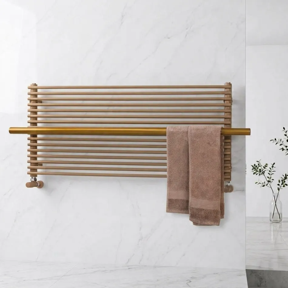 Beige radiator van gemengd koolstofstaal, gemaakt in Italië - Solaris Viadurini