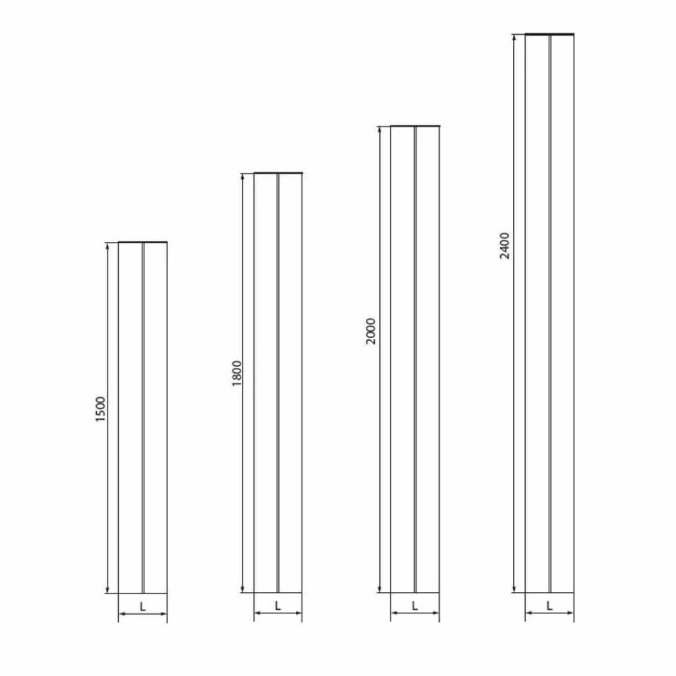 Moderne design badkamerradiator met hydraulische wand tot 840 Watt - Ottolungo Viadurini
