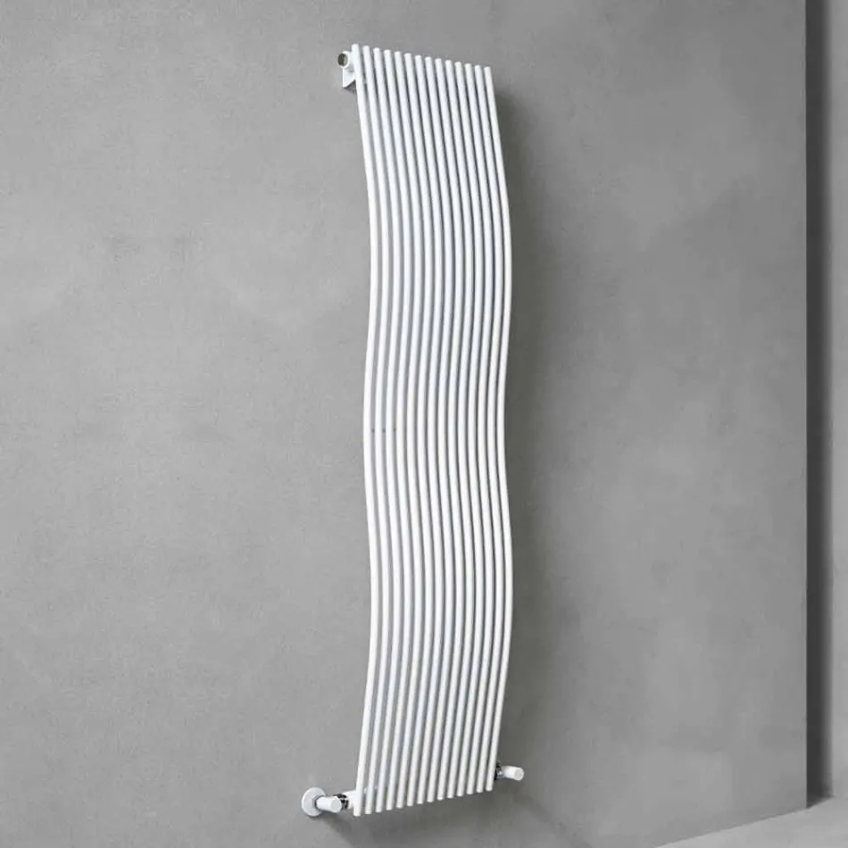 Verticale Badkamerradiator Modern Design Golvend 1181 Watt - Tucano Viadurini