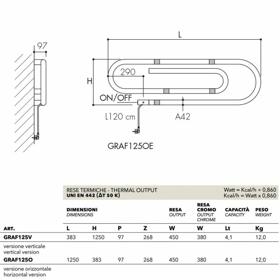 Termoarredo elektrische nietjessysteem met chroom Scirocco H Viadurini