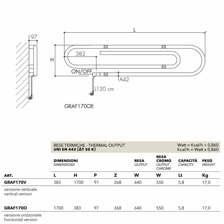 Termoarredo elektrische nietjessysteem met chroom Scirocco H Viadurini