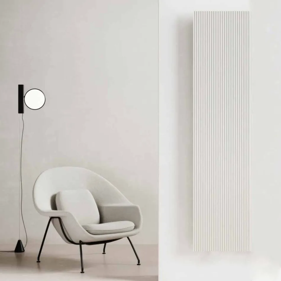 Verticale elektrische wandradiator in staal 900 W - 1000 lijnen Viadurini