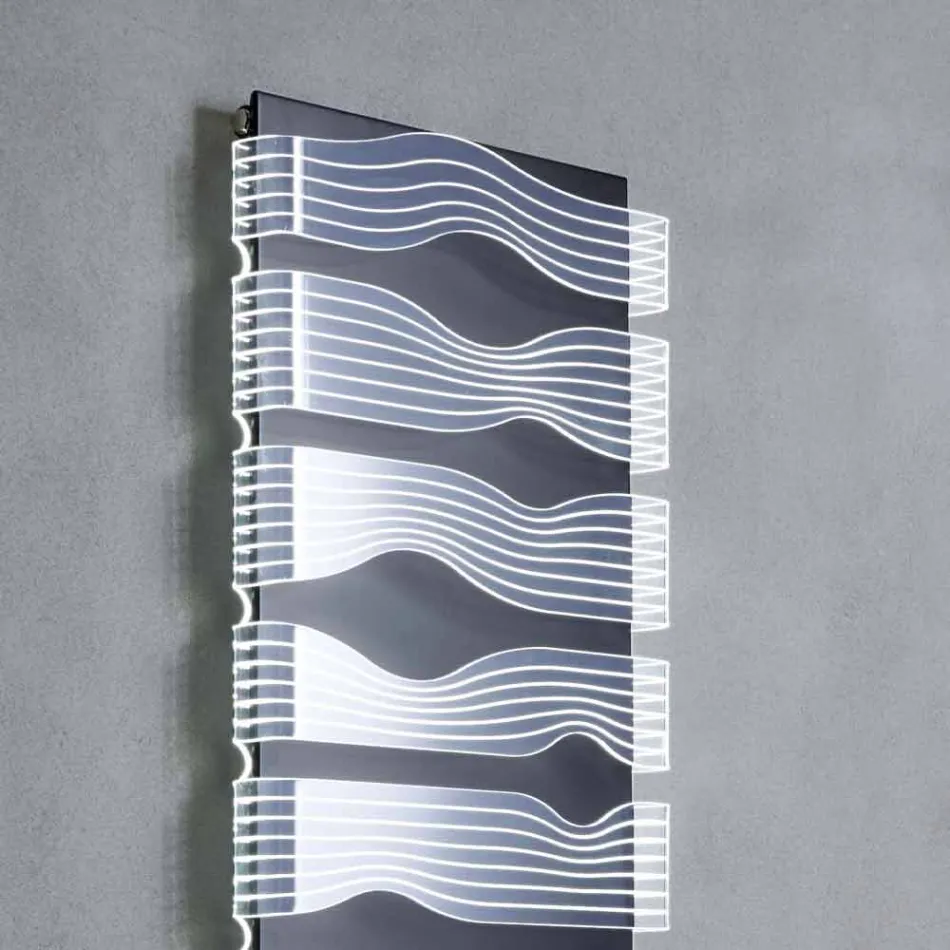 Design elektrische radiator voor woonkamer of badkamer met 1000 W led - glans Viadurini