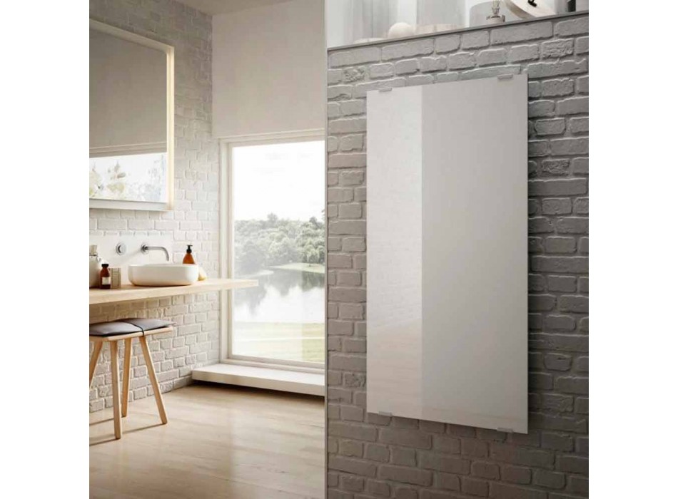 Elektrische radiator in wit glas van Star-ontwerp, gemaakt in Italië Viadurini