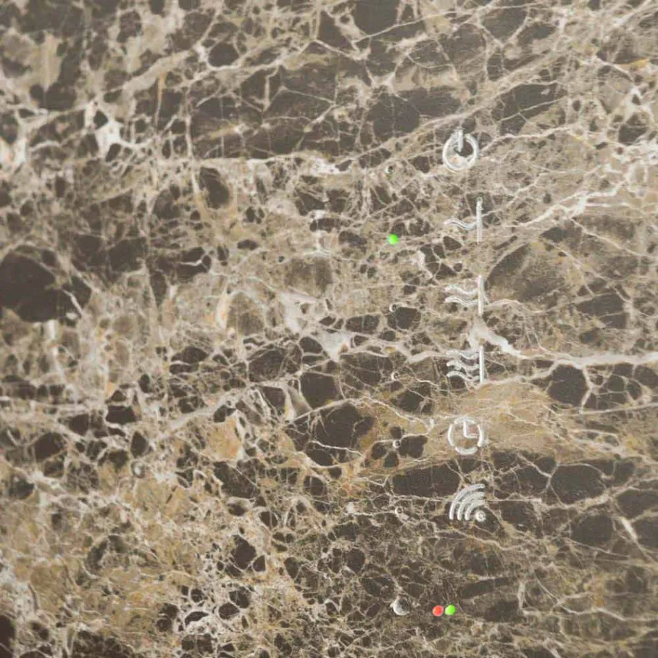 Elektrisch gehard glazen radiator met Jonny-steenafwerking Viadurini