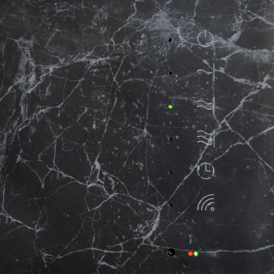 Elektrisch gehard glazen radiator met Jonny-steenafwerking Viadurini