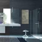 Elektrisch gehard glazen radiator met Jonny-steenafwerking Viadurini