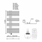 Moderne design wandgemonteerde elektrische radiator voor badkamer 400 W - pauw Viadurini