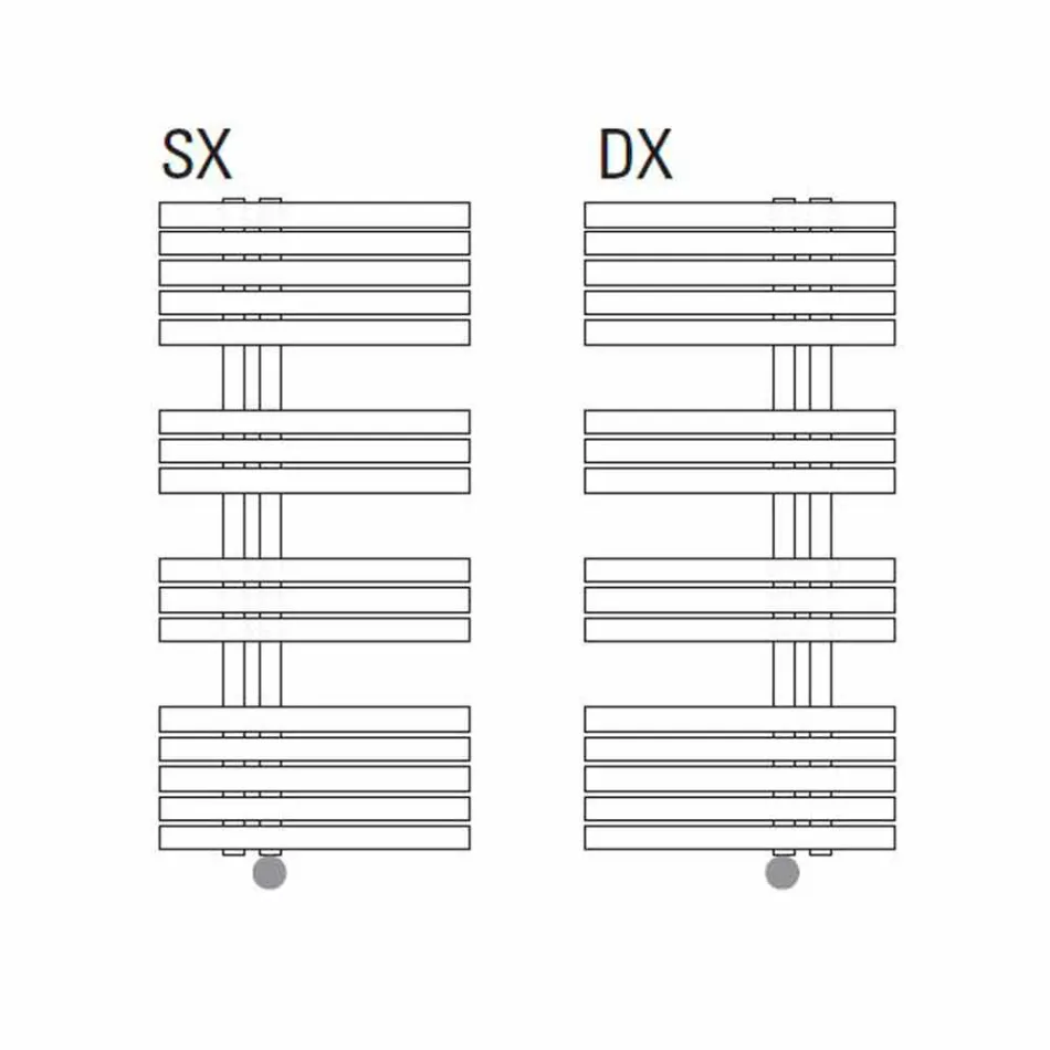 Moderne design wandgemonteerde elektrische radiator voor badkamer 400 W - pauw Viadurini