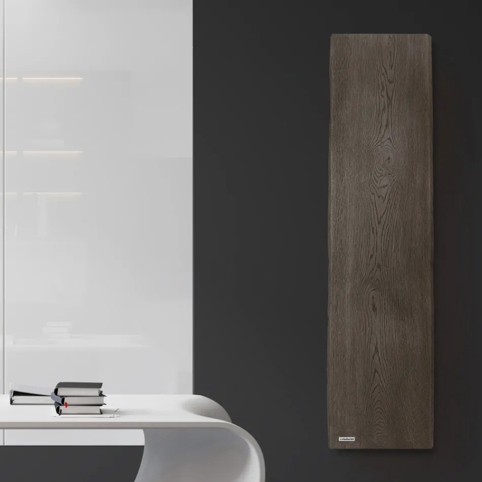 Hybride radiator in Italiaans marmerpoeder met houteffect - Wood50 Viadurini