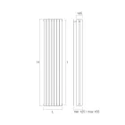 Hydraulische radiator met horizontale collectoren en verticale buizen - Colomba Viadurini