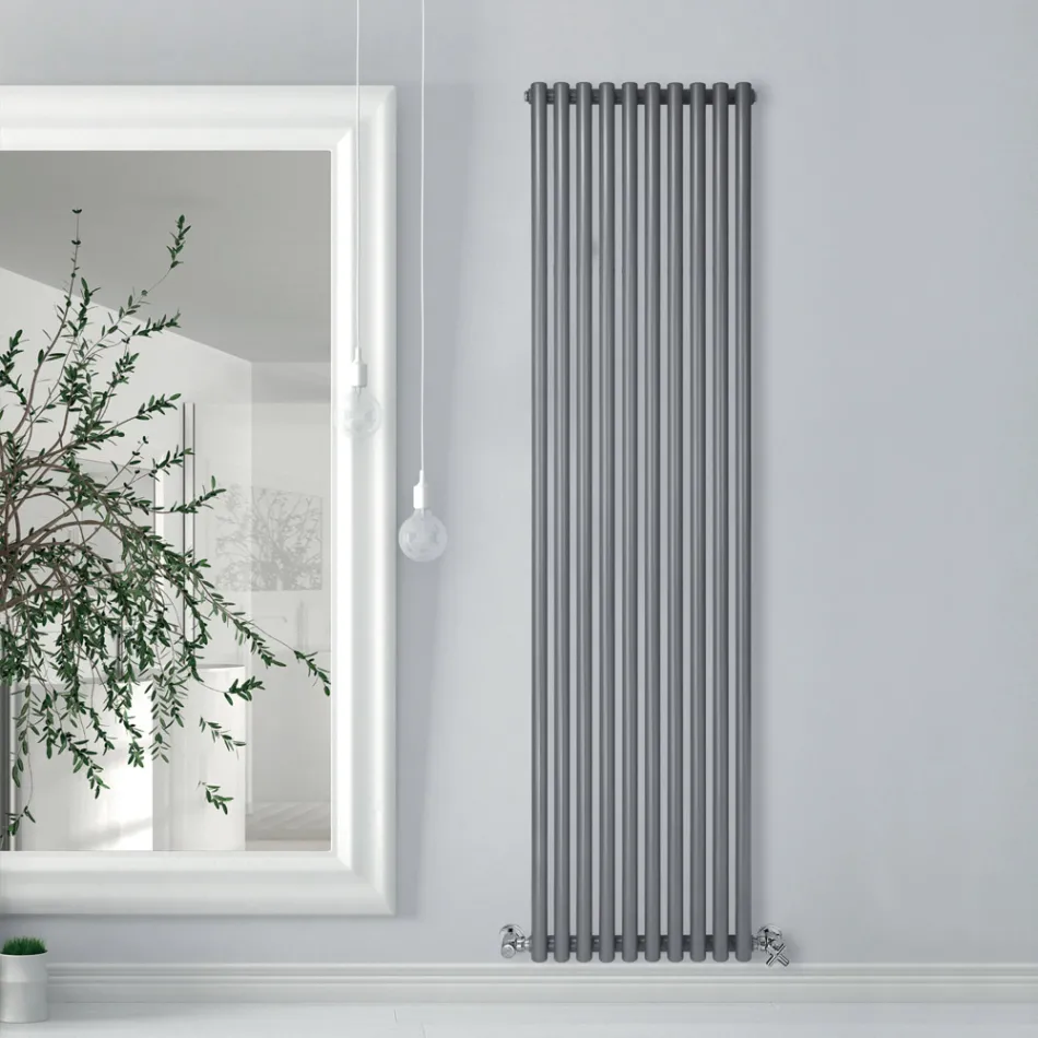 Hydraulische radiator met horizontale collectoren in koolstofstaal - kersen Viadurini