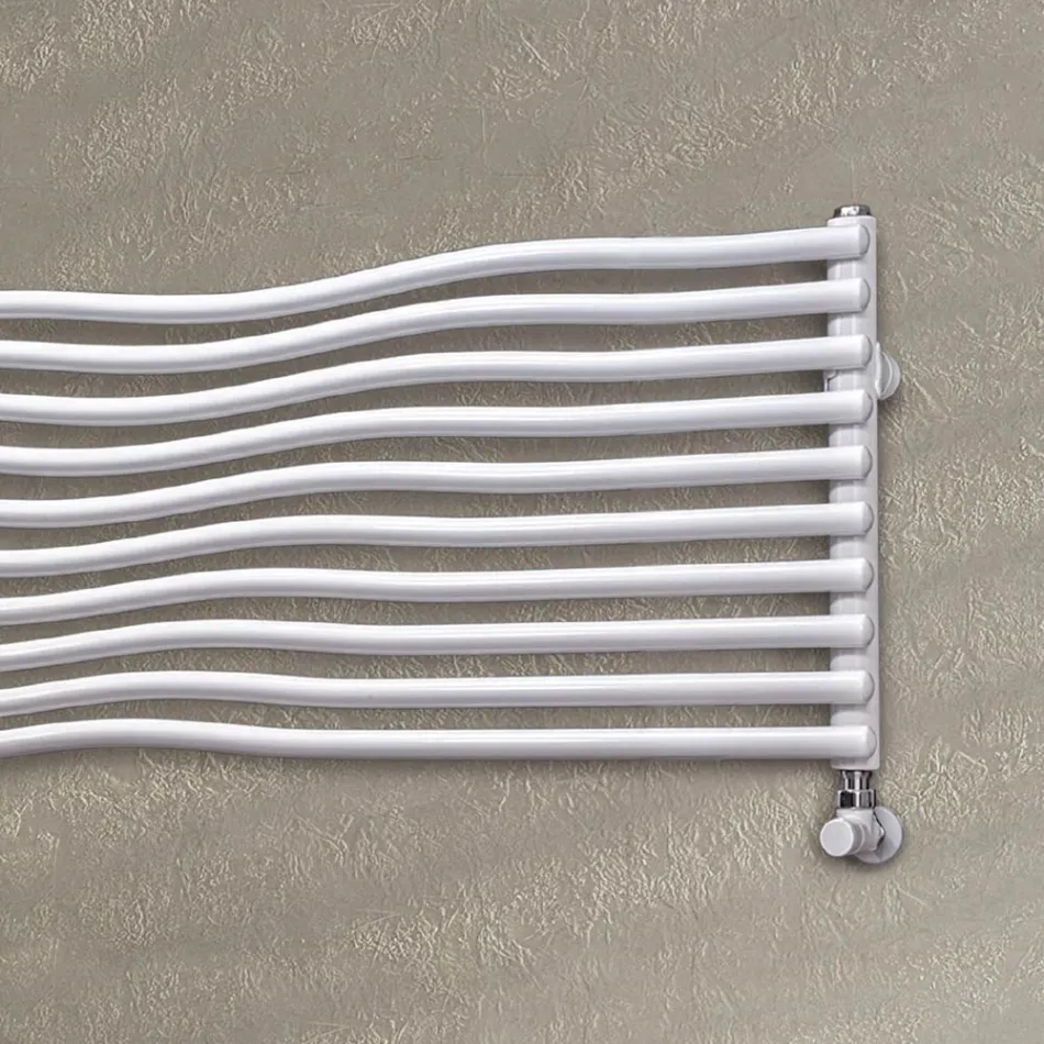Hydraulische radiator met horizontaal gebogen elementen Made in Italy - Zucchero Viadurini