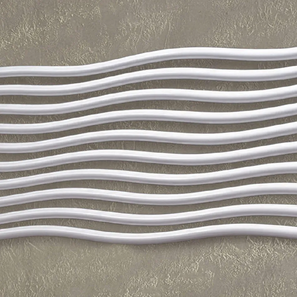 Hydraulische radiator met gebogen horizontale elementen Made in Italy - Zucchero Viadurini