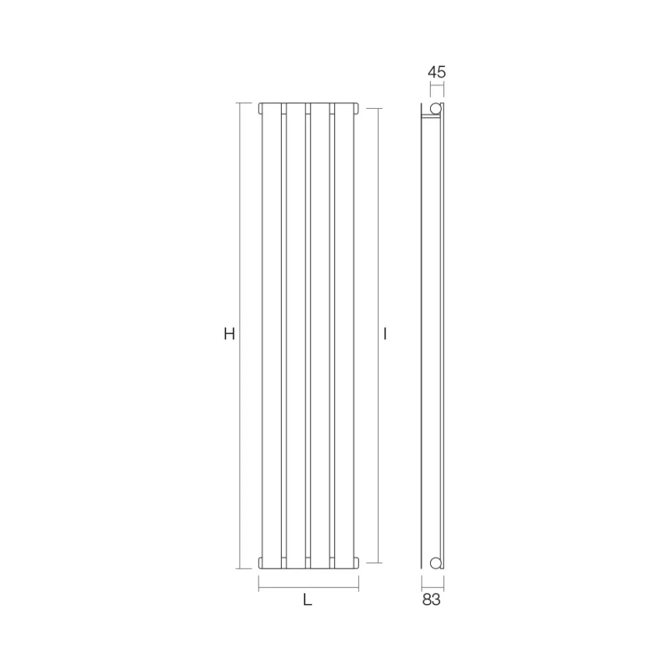 Hydraulische radiator met enkele serie platte elementen Made in Italy - Zabaione Viadurini