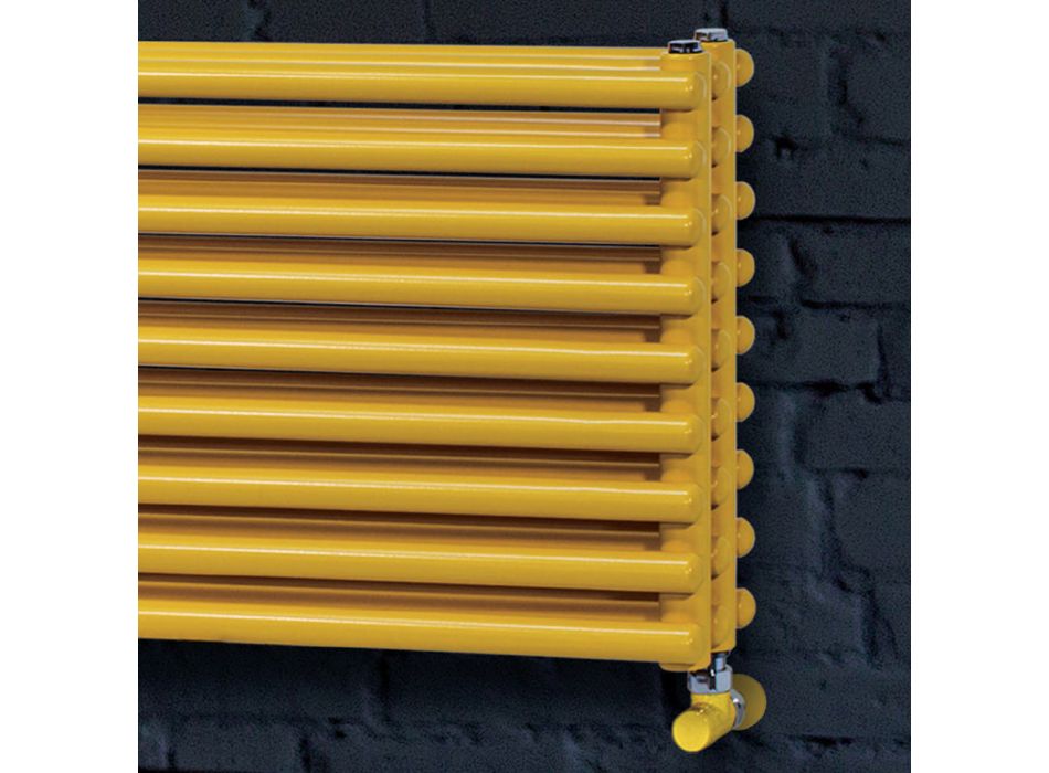 Hydraulische radiator met drievoudige reeks horizontale elementen Made in Italy - Caramella Viadurini