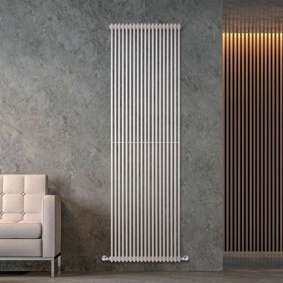 Hydraulische radiator met een reeks verticale elementen, gemaakt in Italië - Carbon Viadurini