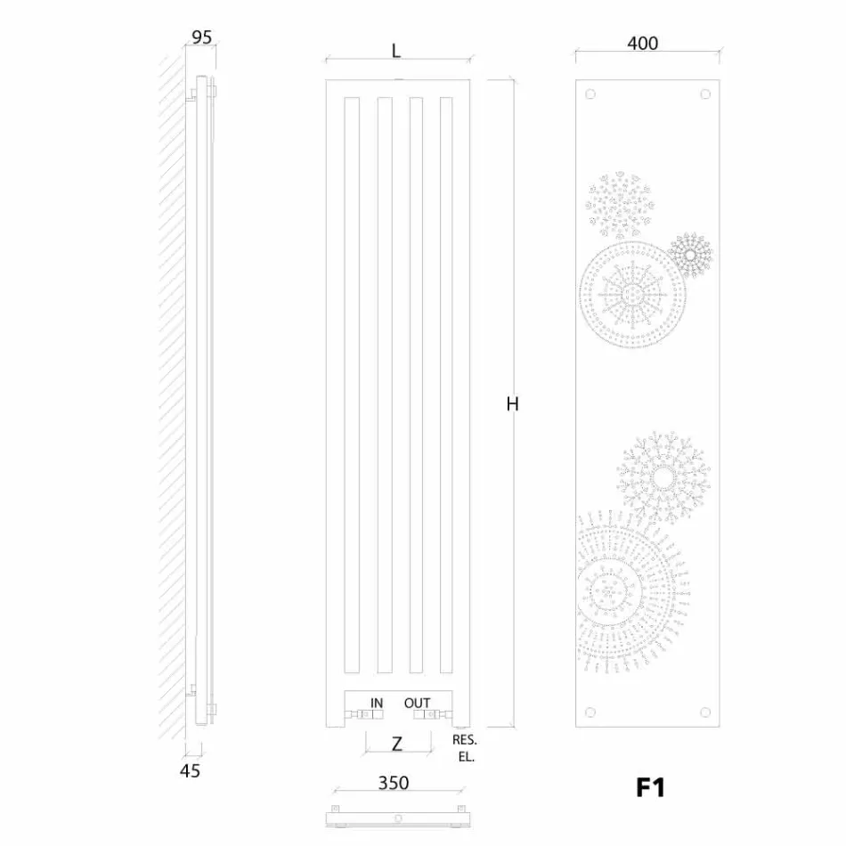 Hydraulische design radiator met deksel New Dress door Scirocco H Viadurini