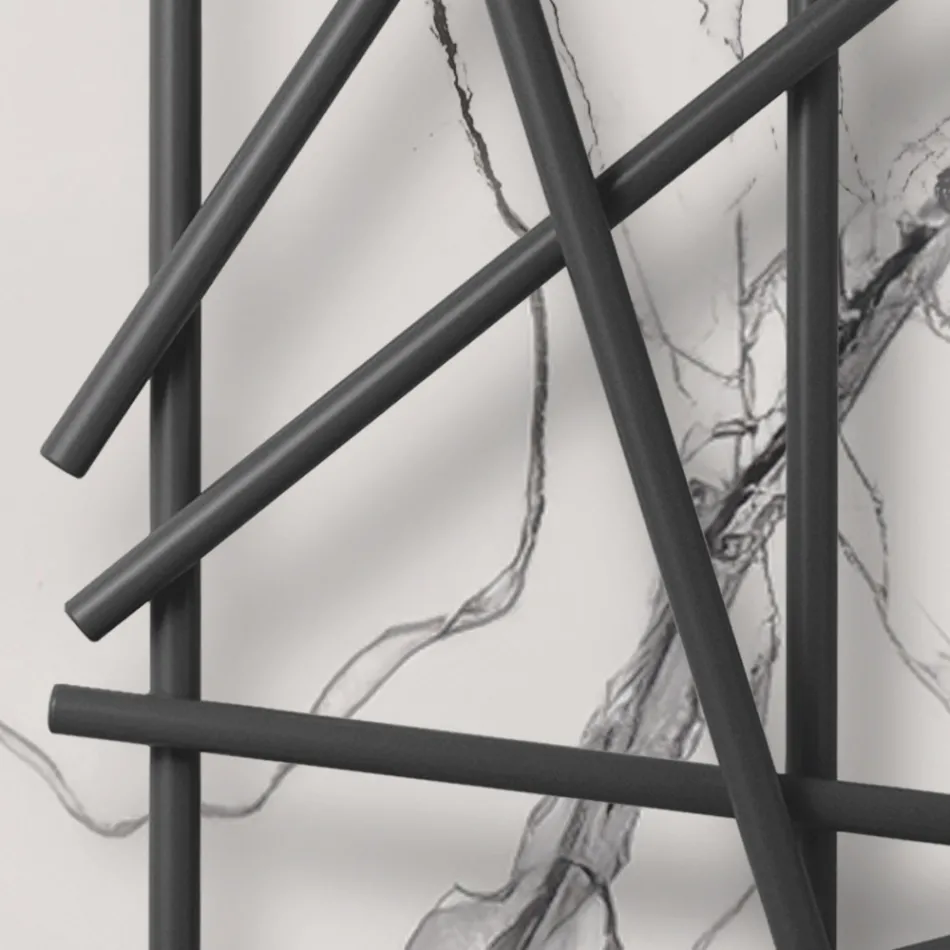 Stalen hydraulische radiator met ronde sectiebuizen gemaakt in Italië - Willekeurig Viadurini