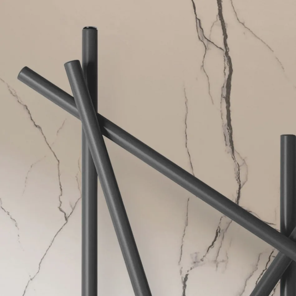 Stalen hydraulische radiator met ronde sectiebuizen gemaakt in Italië - Willekeurig Viadurini