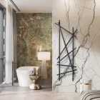 Stalen hydraulische radiator met ronde sectiebuizen gemaakt in Italië - Willekeurig Viadurini