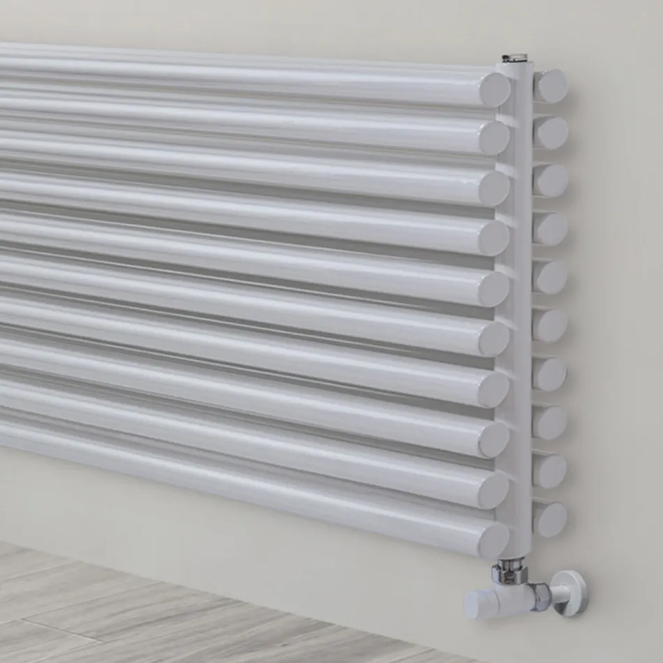 Hydraulische radiator in zuiver witte staalafwerking Made in Italy - Cookies Viadurini