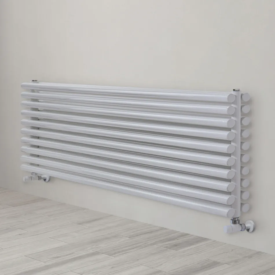 Hydraulische radiator in zuiver witte staalafwerking Made in Italy - Cookies Viadurini