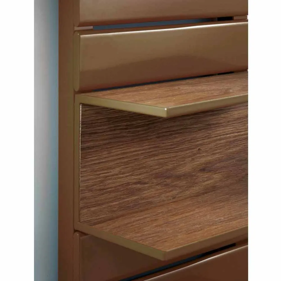 Hydraulische Termoarredo staal, eiken planken, Utility Scirocco H Viadurini