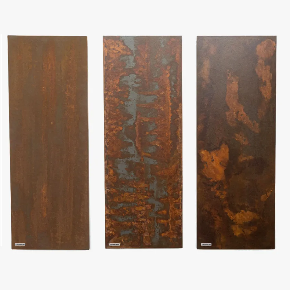 Hydraulische radiator in Italiaans marmerpoeder met Corten-effect - Lijnen Viadurini