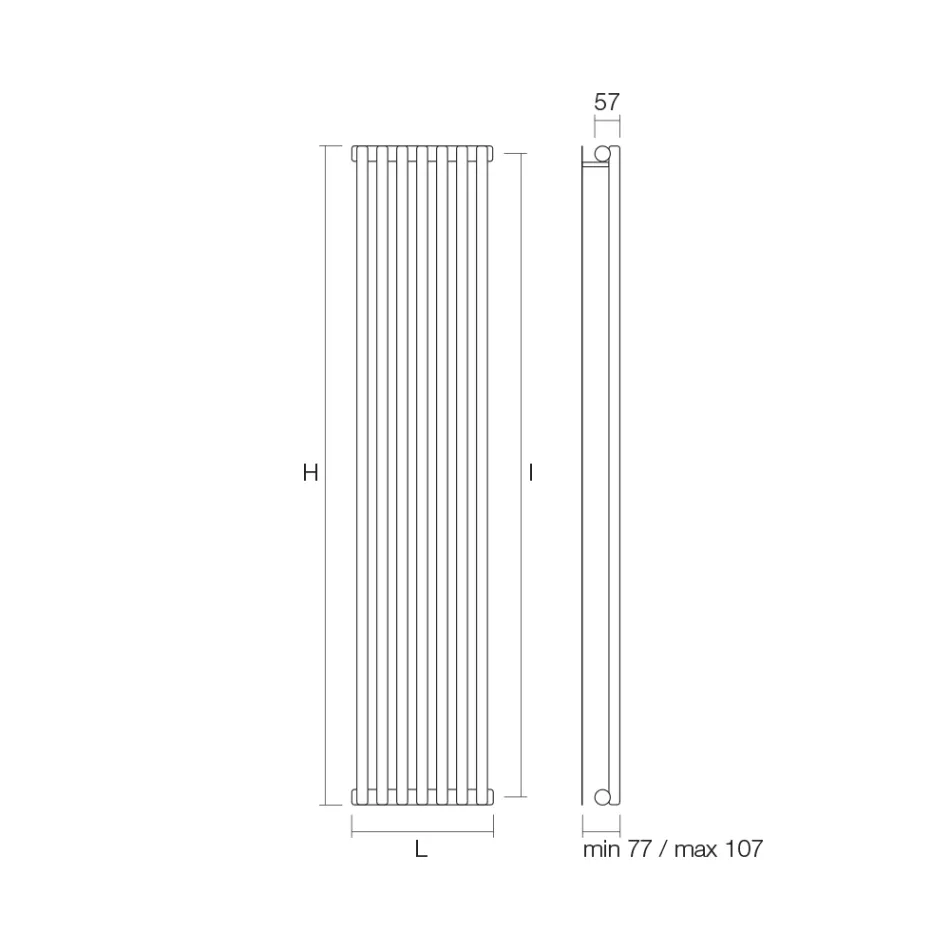 Hydraulische radiator gemaakt van koolstofstaal, gemaakt in Italië - Cannoli Viadurini