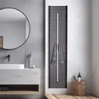 Radiator van koolstofstaal met handdoekrek, gemaakt in Italië - Lux Viadurini