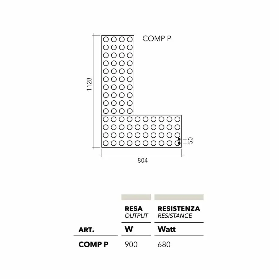 Termoarredo lego Hydraulische modern design Steen voor Scirocco H Viadurini