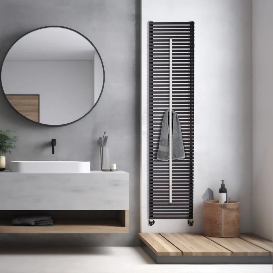 Lux Mix Radiator met stalen handdoekrek, gemaakt in Italië Viadurini