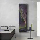 Moderne elektrische wandradiator in staal met decoratie van 1000 watt - Kelvin Viadurini