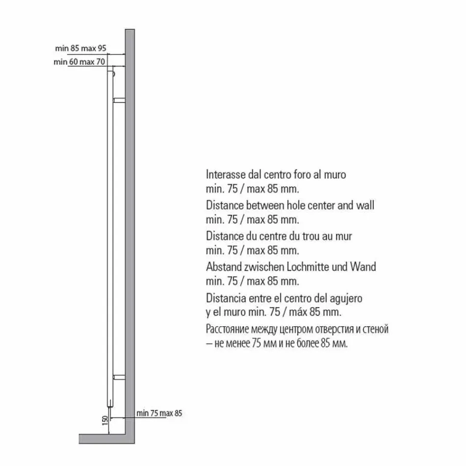 Radiator Handdoekverwarming Badkamer Vierkant Design in Staal 412 W - Toren Viadurini