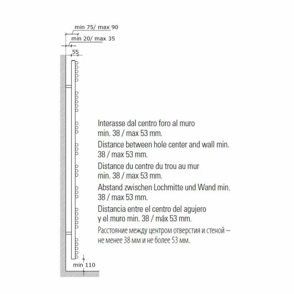 Radiator Chrome Handdoekverwarmer in staal Hydraulisch ontwerp 483 W - Pavone Viadurini