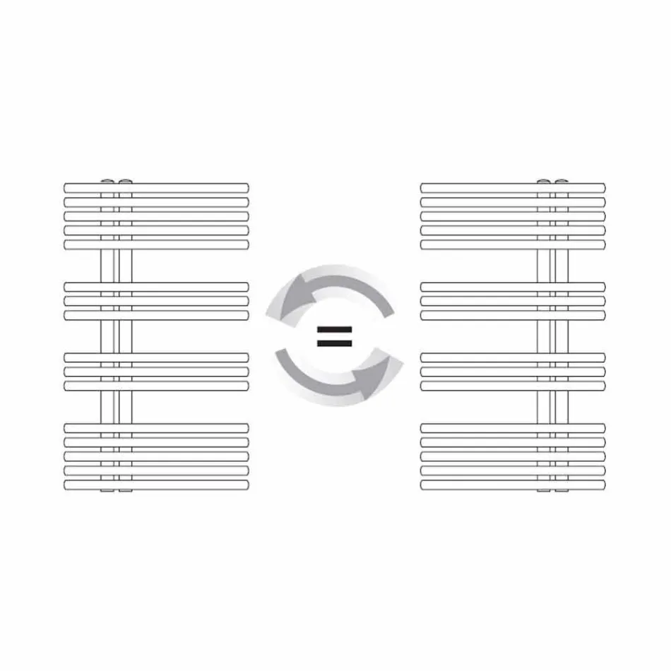 Radiator Chrome Handdoekverwarmer in staal Hydraulisch ontwerp 483 W - Pavone Viadurini