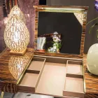 Moderne Toilettafel met opvouwbare top in glanzend ebben Ada 3 Viadurini