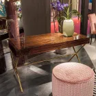 Moderne Toilettafel met opvouwbare top in glanzend ebben Ada 3 Viadurini