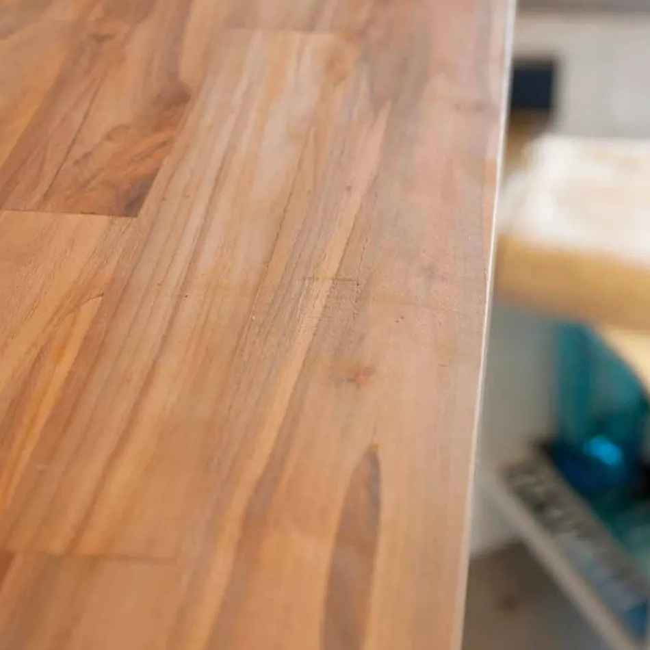 Norcia aan de wand gemonteerde, aan de teak opgehangen wastafelbak Viadurini