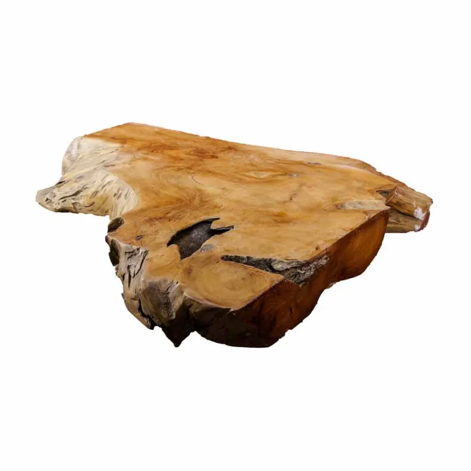 Hangend badkamerblad in massief teakhout, uniek stuk - Perfect Viadurini