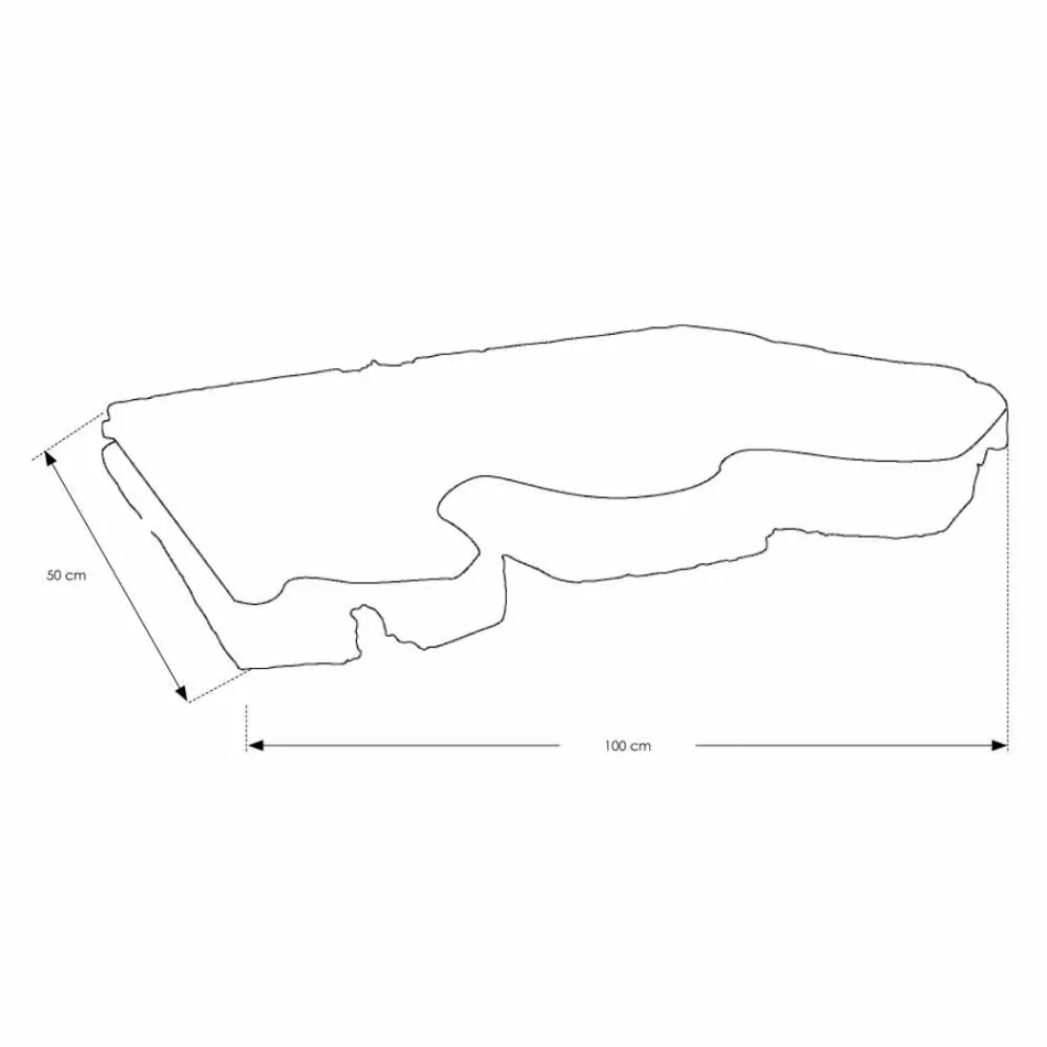 Hangend badkamerblad in massief teakhout, uniek stuk - Perfect Viadurini